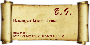 Baumgartner Irma névjegykártya
